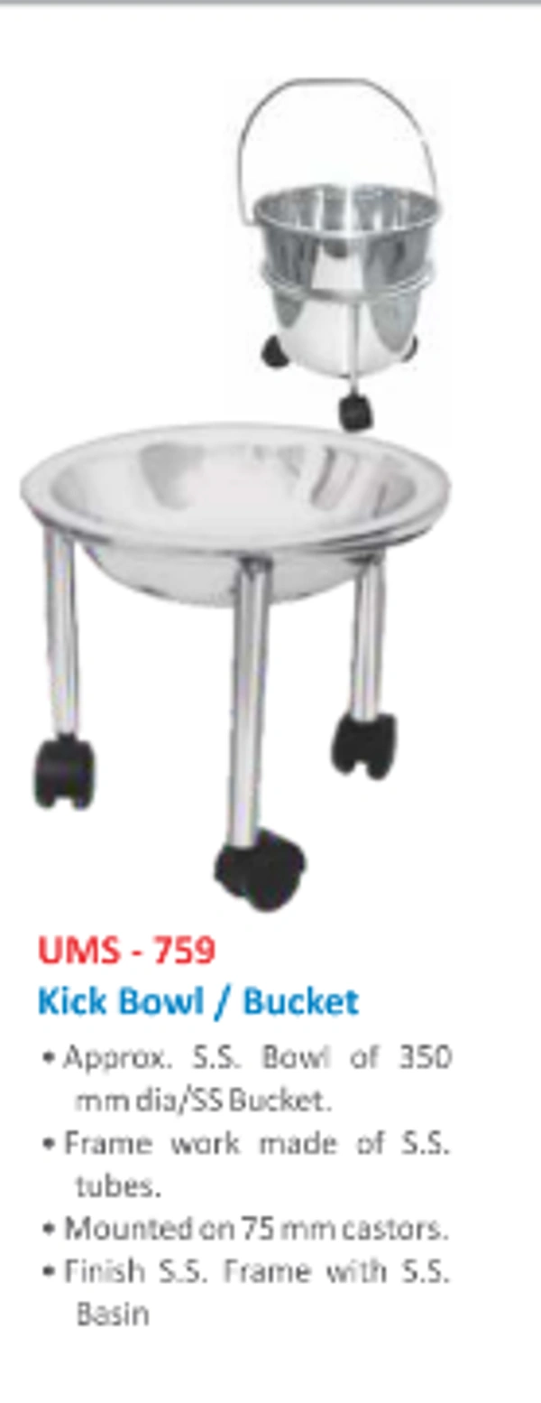 Unisearch Medical Kick Bowl/Bucket Wash Stand